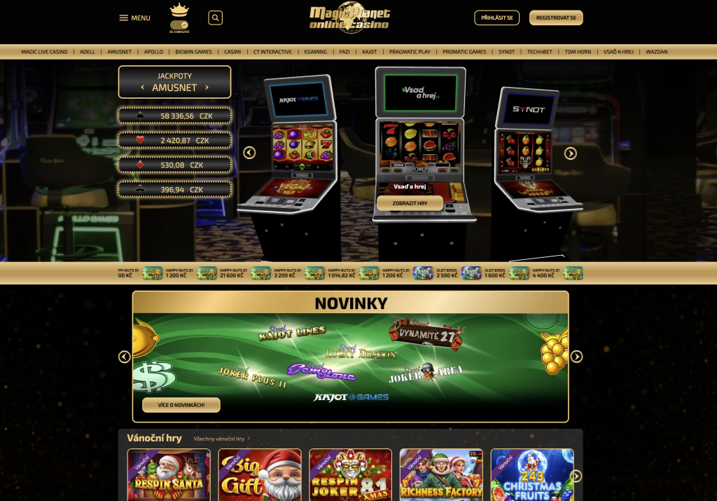 Magic Planet Online Casino main page